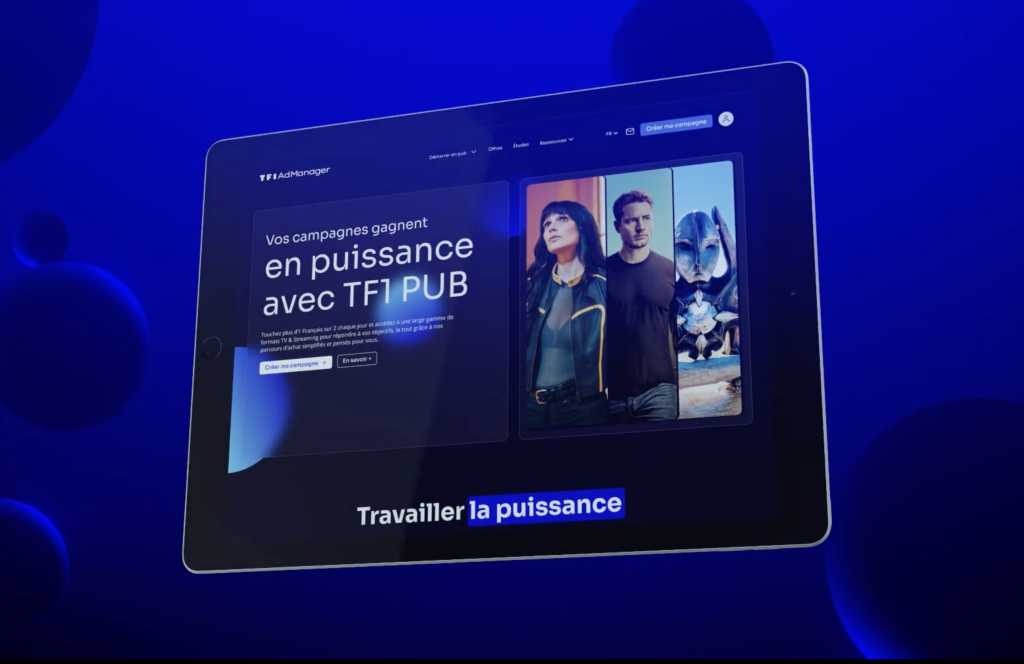 La plateforme TF1 Publicité, par laquelle se réservent les campagnes sur TF1+